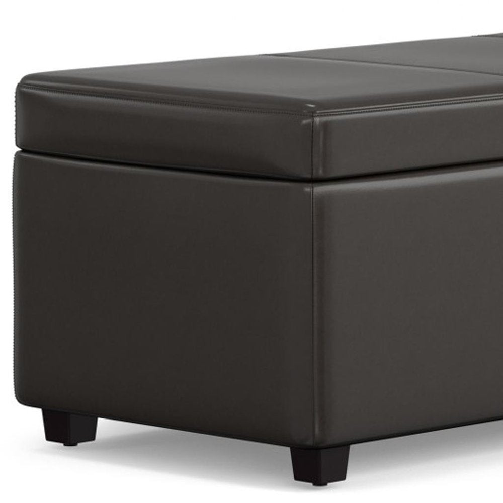 44" Brown And Dark Brown Ottoman With Storage