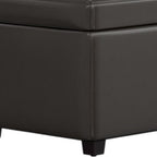 44" Brown And Dark Brown Ottoman With Storage