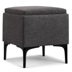 18" Cloud And Black Ottoman With Storage