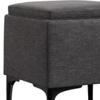 18" Cloud And Black Ottoman With Storage