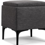 18" Cloud And Black Ottoman With Storage