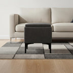 18" Cloud And Black Ottoman With Storage