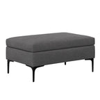 36" Slate Gray And Black Ottoman With Storage