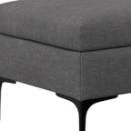 36" Slate Gray And Black Ottoman With Storage