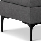 36" Slate Gray And Black Ottoman With Storage