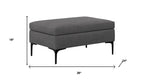 36" Slate Gray And Black Ottoman With Storage