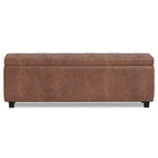48" Brown And Dark Brown Tufted Ottoman With Storage