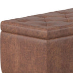 48" Brown And Dark Brown Tufted Ottoman With Storage