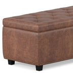 48" Brown And Dark Brown Tufted Ottoman With Storage