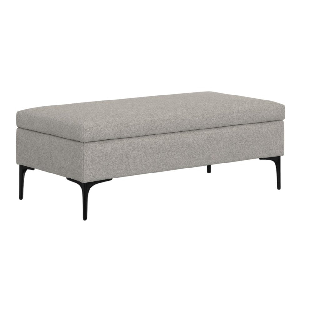 48" Cloud And Black Cocktail Ottoman With Storage