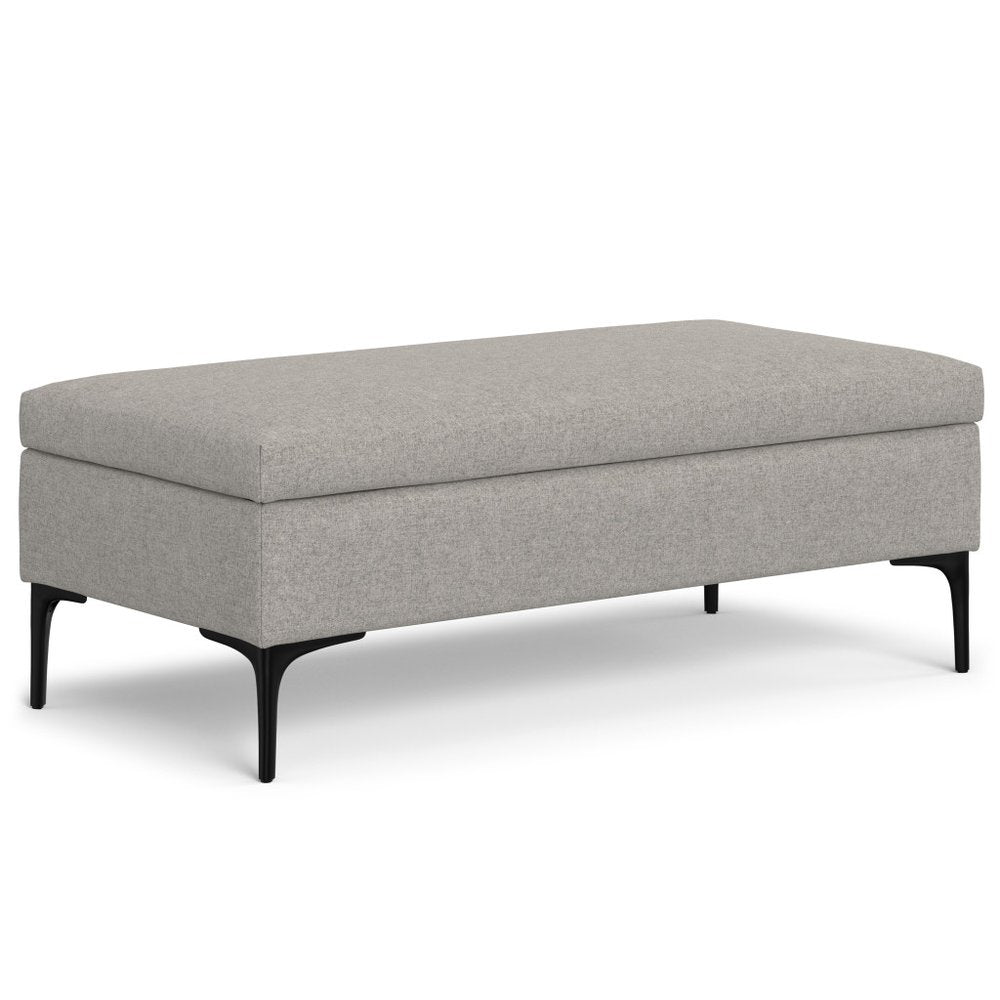 48" Cloud And Black Cocktail Ottoman With Storage