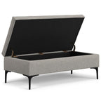 48" Cloud And Black Cocktail Ottoman With Storage