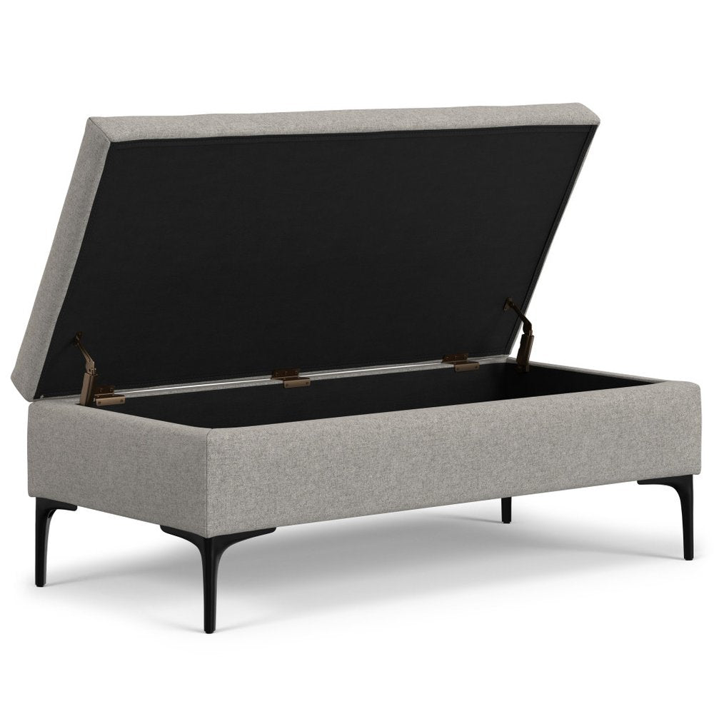 48" Cloud And Black Cocktail Ottoman With Storage