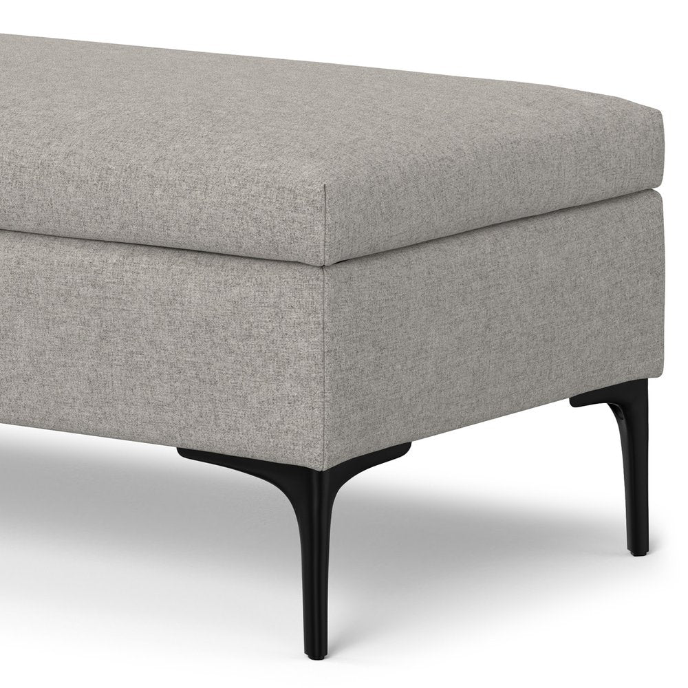 48" Cloud And Black Cocktail Ottoman With Storage