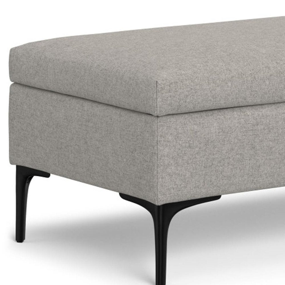48" Cloud And Black Cocktail Ottoman With Storage