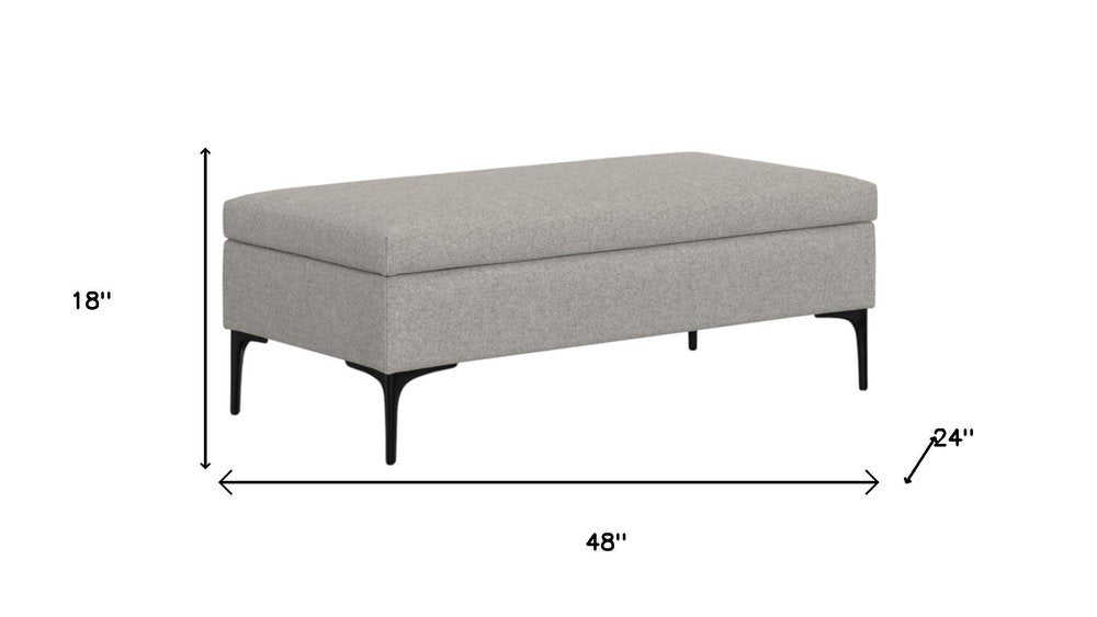 48" Cloud And Black Cocktail Ottoman With Storage