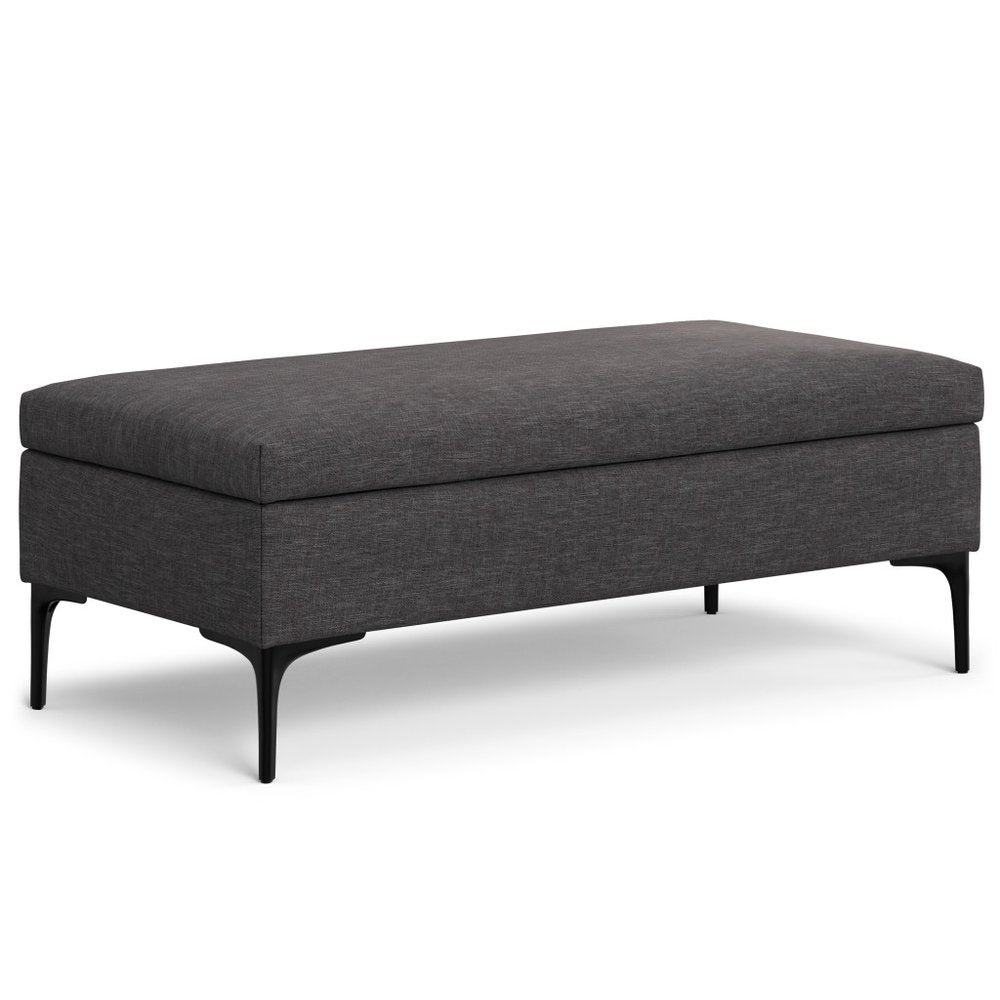 48" Cloud And Black Cocktail Ottoman With Storage