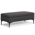 48" Cloud And Black Cocktail Ottoman With Storage