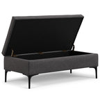 48" Cloud And Black Cocktail Ottoman With Storage