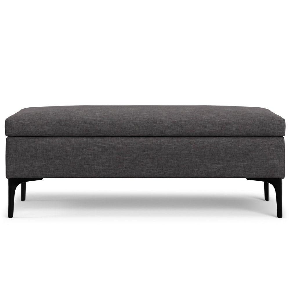 48" Cloud And Black Cocktail Ottoman With Storage