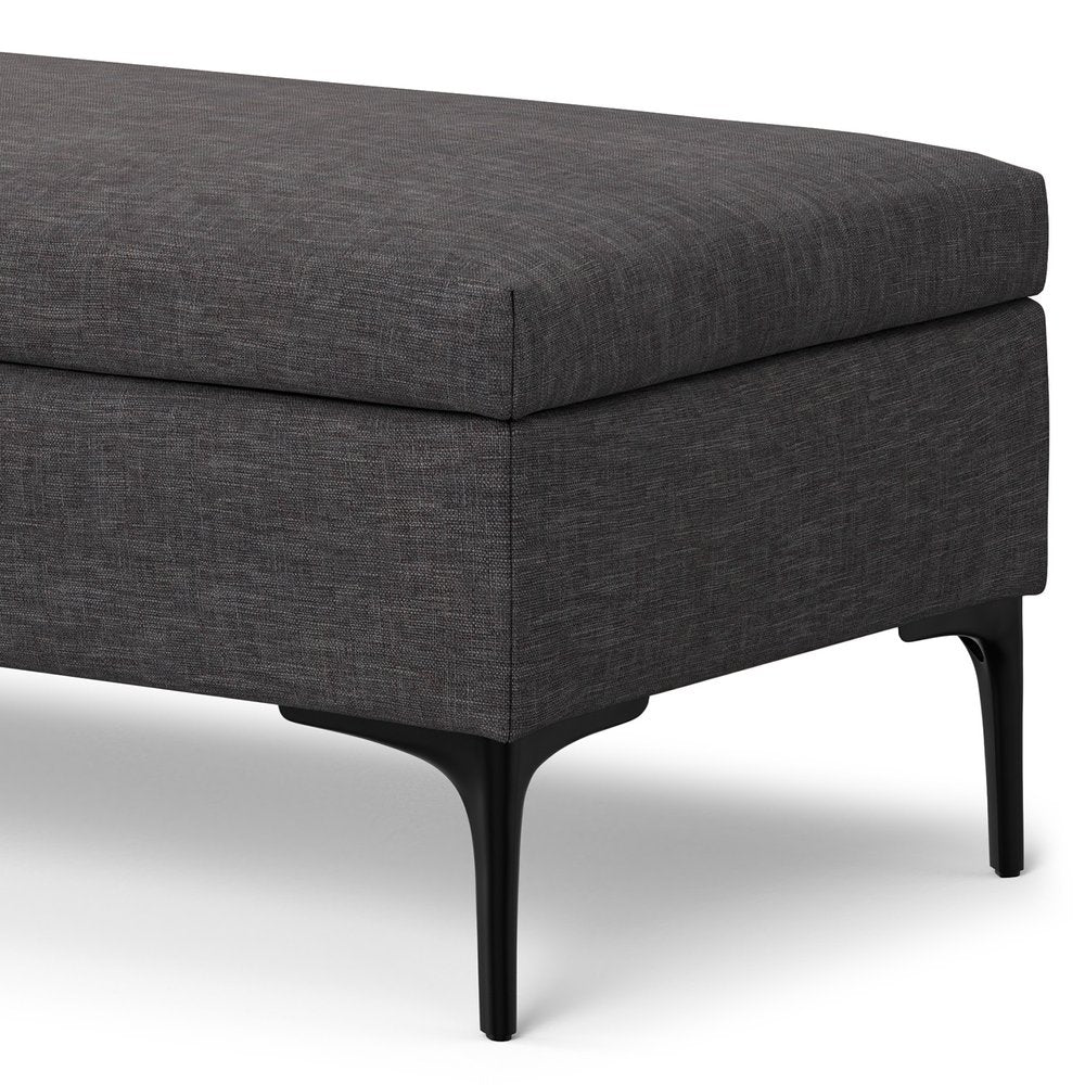 48" Cloud And Black Cocktail Ottoman With Storage