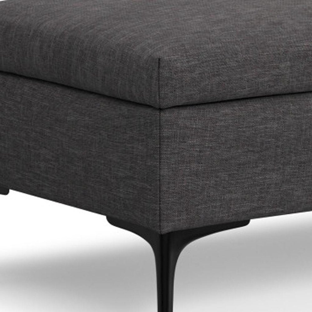 48" Cloud And Black Cocktail Ottoman With Storage