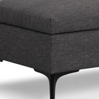 48" Cloud And Black Cocktail Ottoman With Storage
