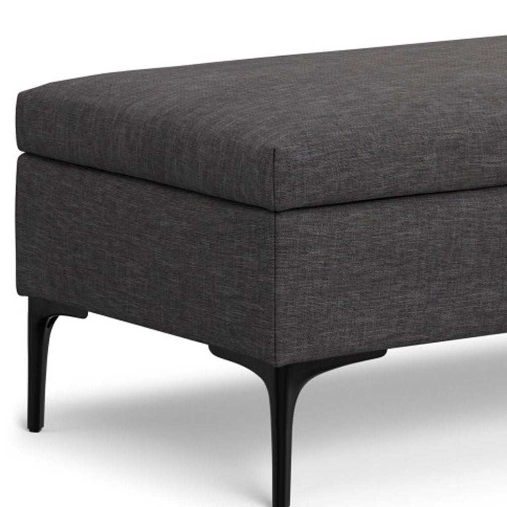 48" Cloud And Black Cocktail Ottoman With Storage