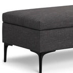 48" Cloud And Black Cocktail Ottoman With Storage