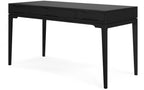 60" Black Solid Wood Writing Desk With Two Drawers