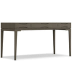 60" Black Solid Wood Writing Desk With Two Drawers