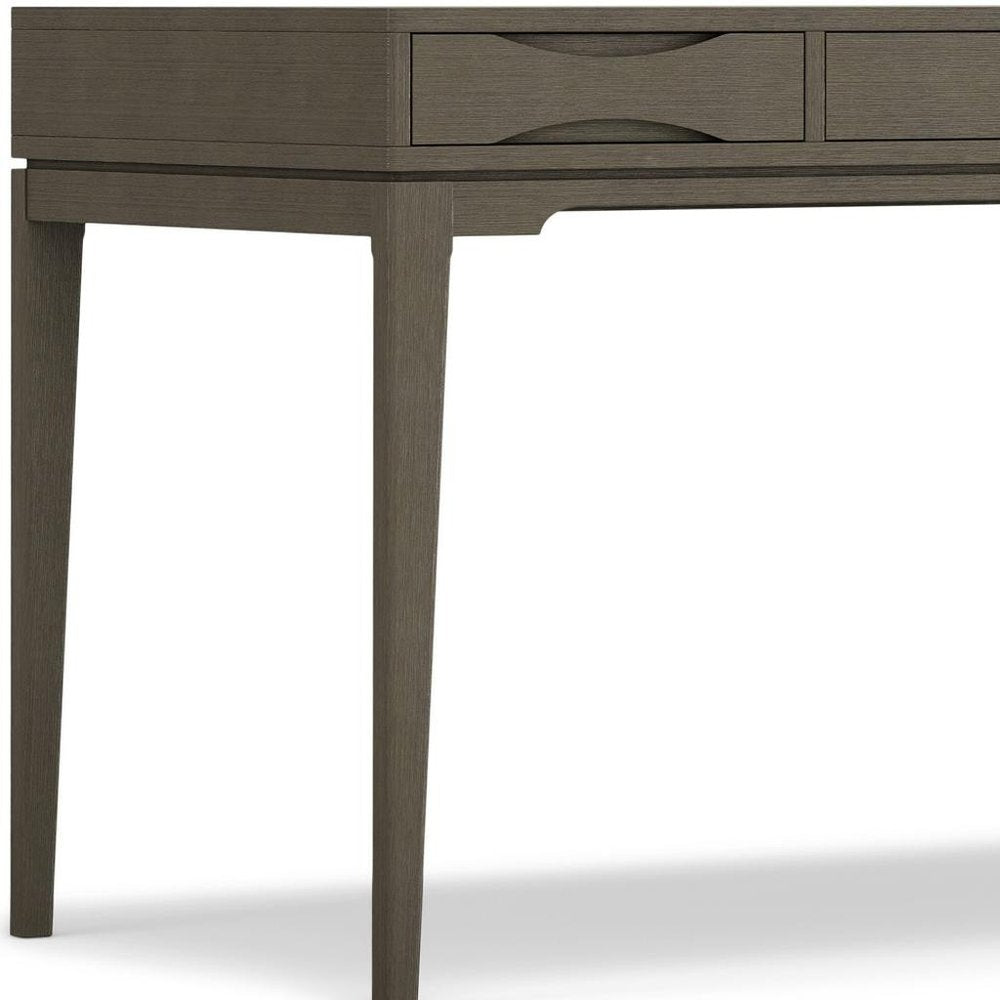 60" Black Solid Wood Writing Desk With Two Drawers
