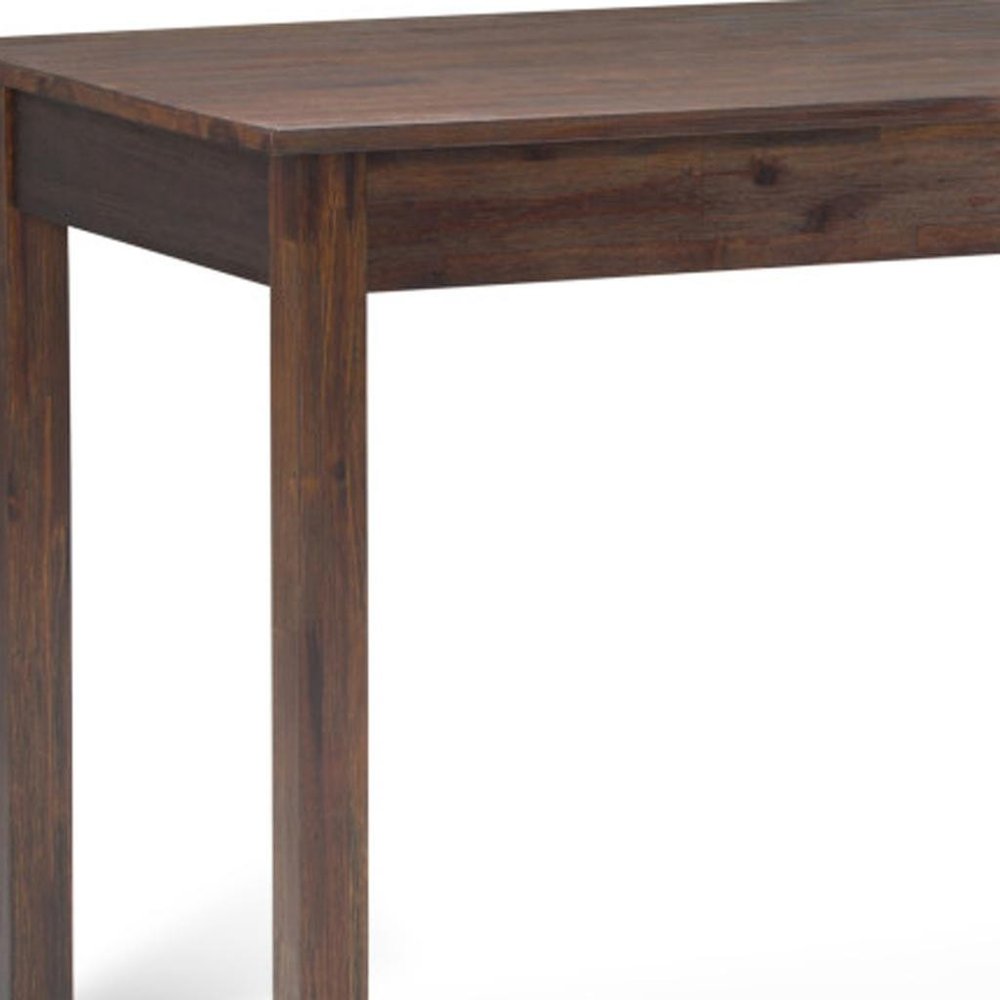 60" Brown and Charcoal Solid Wood Computer Desk
