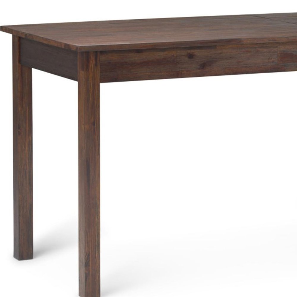 60" Brown and Charcoal Solid Wood Computer Desk