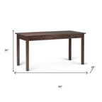 60" Brown and Charcoal Solid Wood Computer Desk