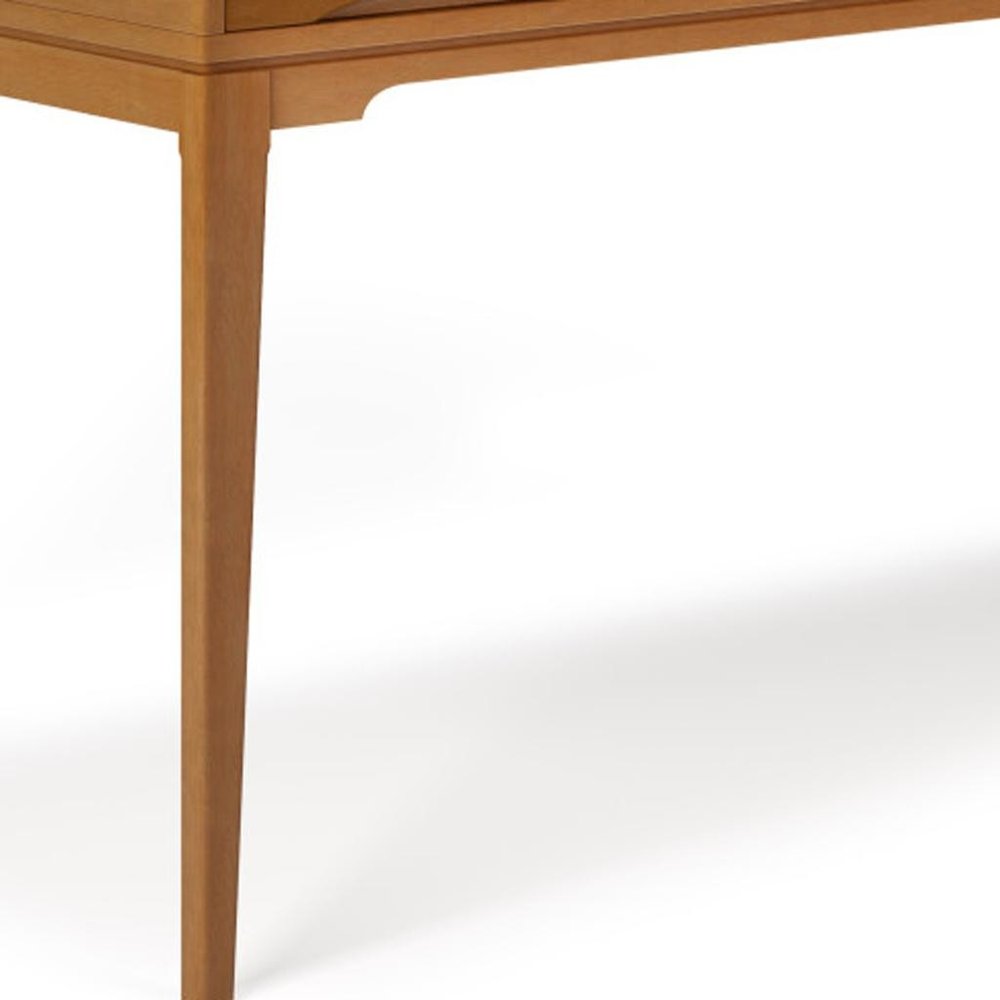 60" Black Solid Wood Writing Desk With Two Drawers