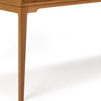 60" Black Solid Wood Writing Desk With Two Drawers