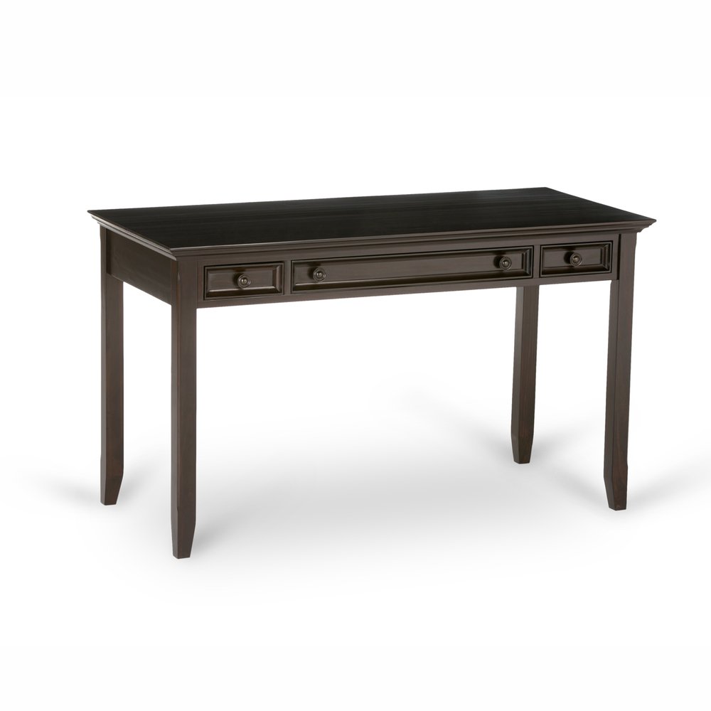 54" Brown Solid Wood Writing Desk With Two Drawers