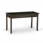 54" Brown Solid Wood Writing Desk With Two Drawers