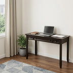 54" Brown Solid Wood Writing Desk With Two Drawers