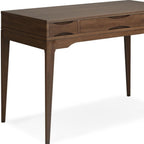 48" Walnut Solid Wood Writing Desk With Two Drawers