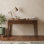 48" Walnut Solid Wood Writing Desk With Two Drawers