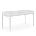 60" Black Solid Wood Writing Desk With Two Drawers