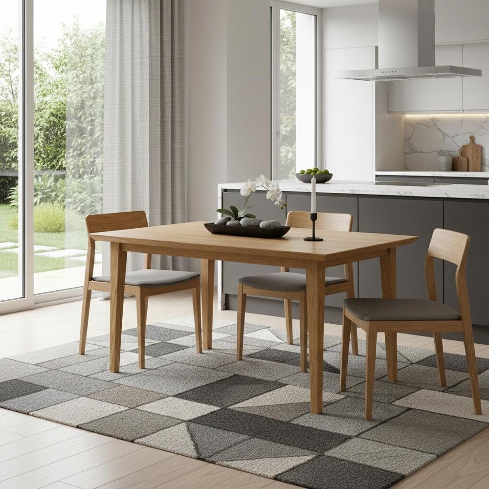 60" Oak Wood Dining Table