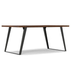 66" Oak And Graphite Wood And Iron Frame Base Dining Table