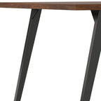 66" Oak And Graphite Wood And Iron Frame Base Dining Table