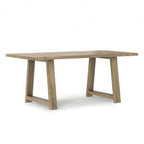 72" Gray Solid Wood Trestle Base Dining Table