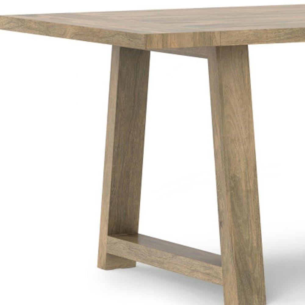 72" Gray Solid Wood Trestle Base Dining Table