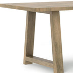 72" Gray Solid Wood Trestle Base Dining Table