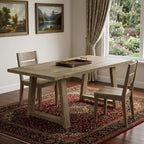 72" Gray Solid Wood Trestle Base Dining Table